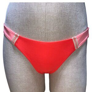 Xhilarations Swimwear S Bottom Women Neon Orange White